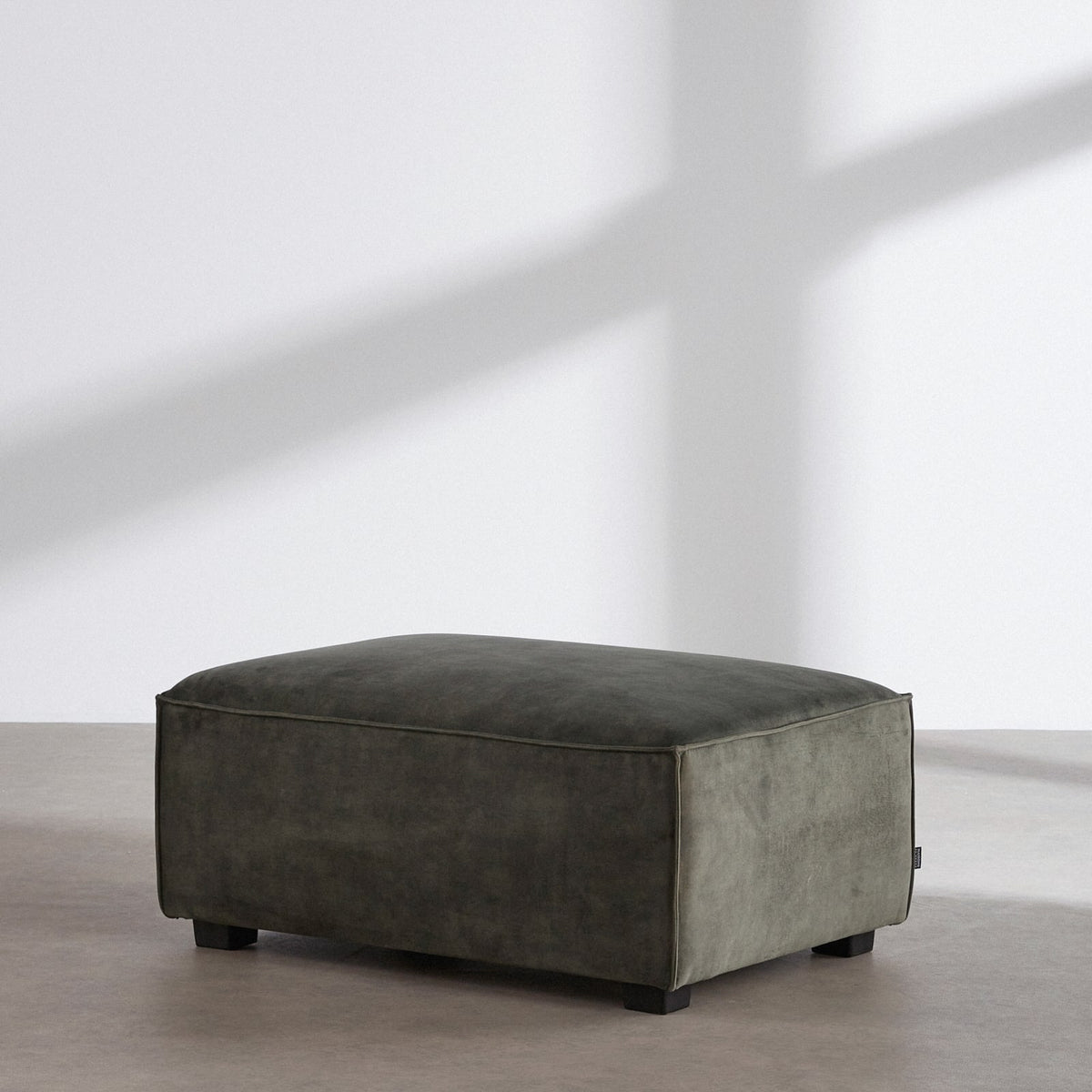 Pouf Effet Velours Vert Kaki vert kaki - vue 2