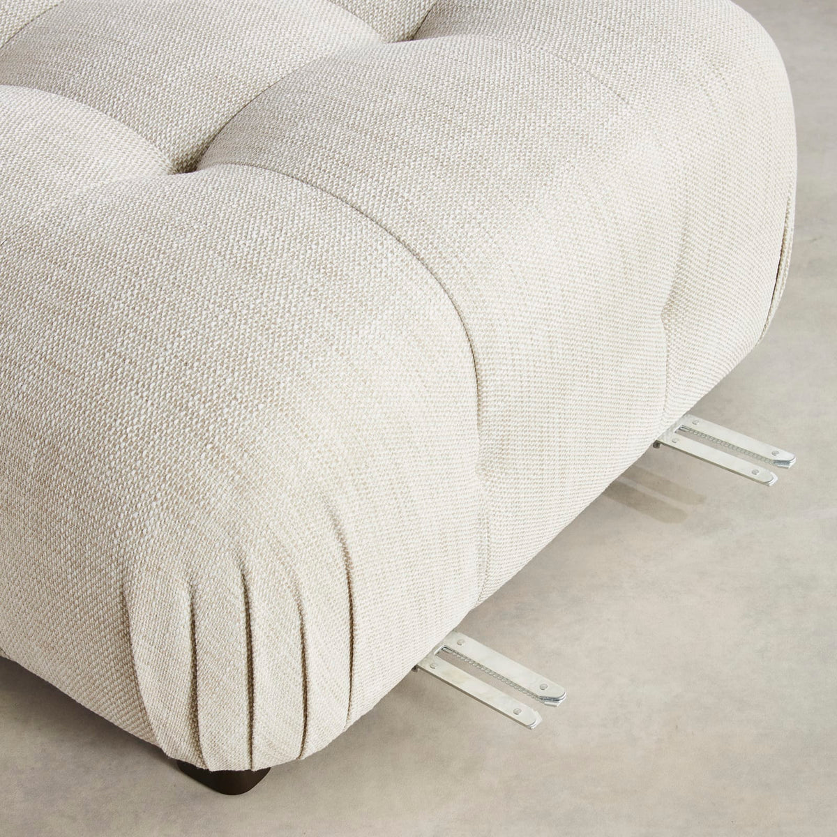 Pouf Modulable en Tissu Tramé Beige Sable beige sable - vue 4