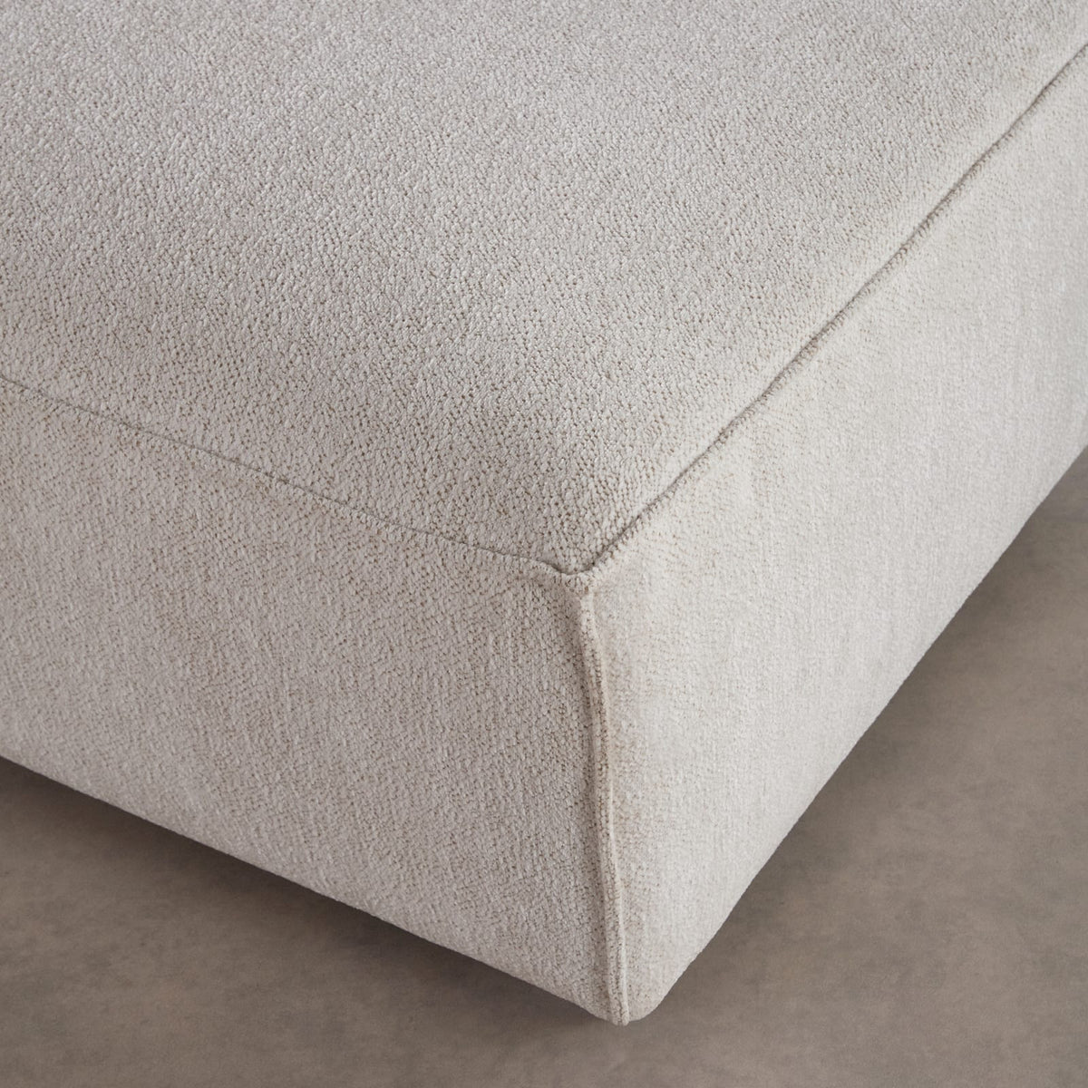 Pouf Modulable en Tissu Tramé Ivoire ivoire - vue 3