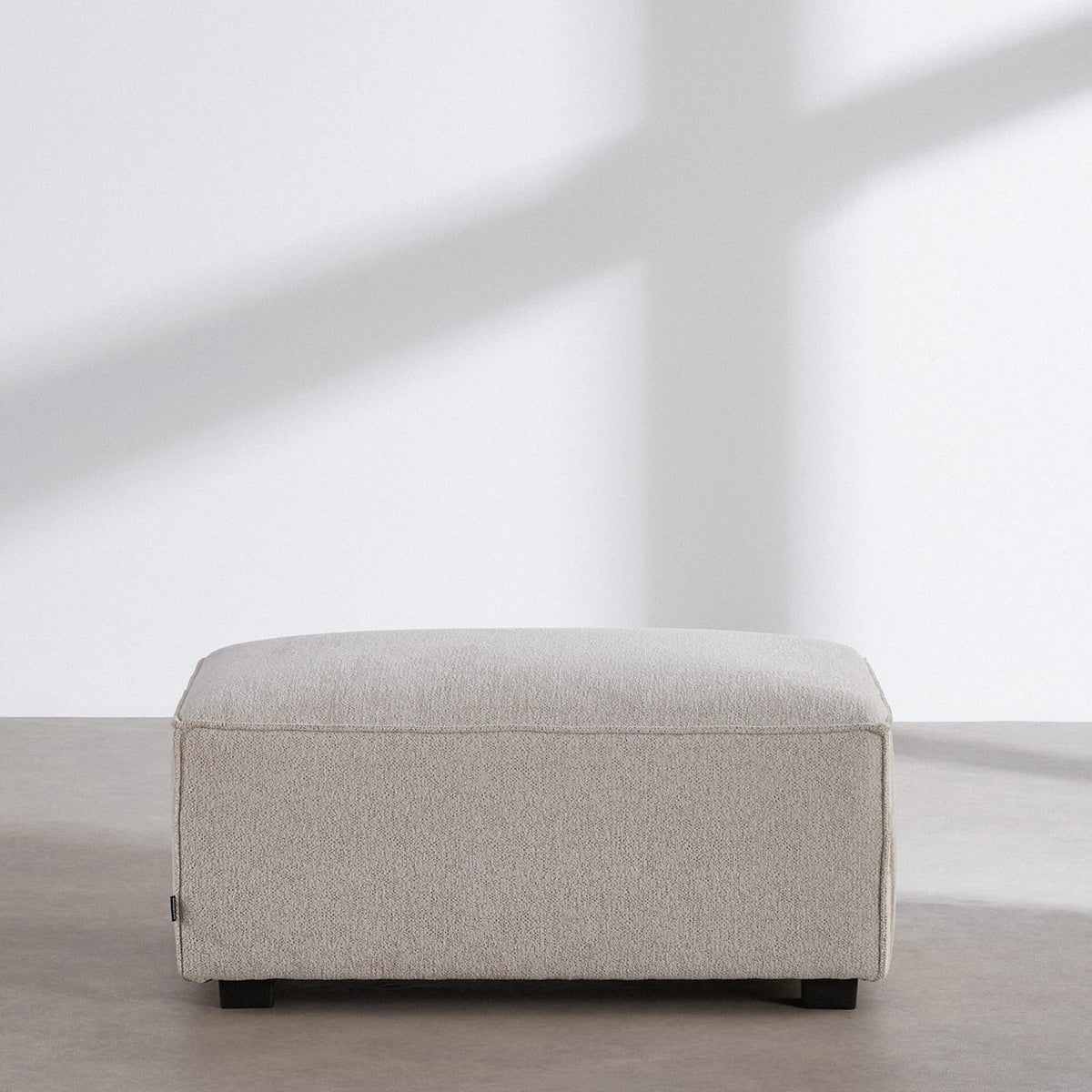 Pouf Modulable en Tissu Tramé Ivoire ivoire - vue 1