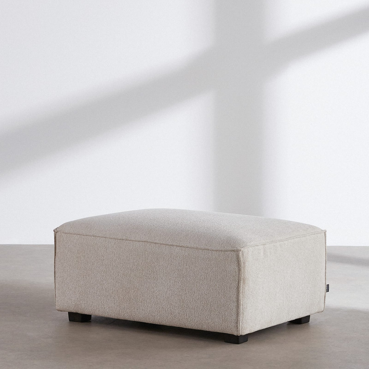 Pouf Modulable en Tissu Tramé Ivoire ivoire - vue 2