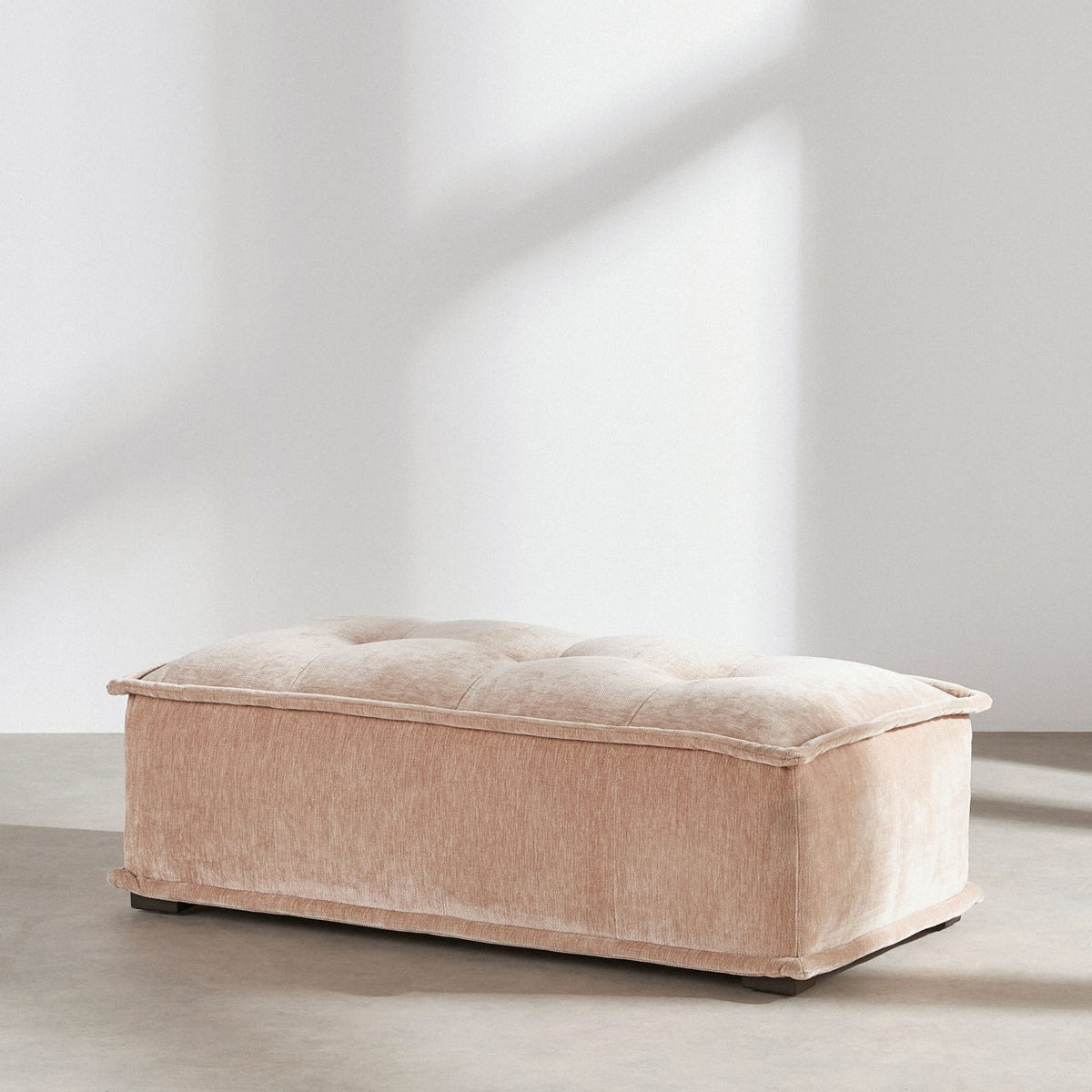 Pouf Modulable Effet Velours Beige Latte beige latte - vue 2