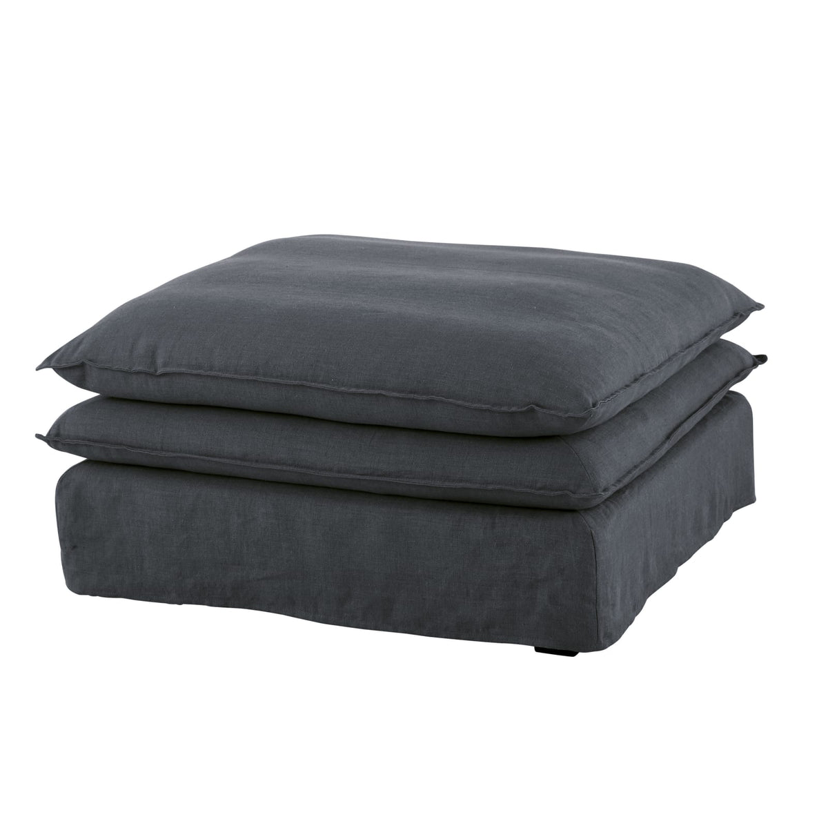 Pouf Modulable en Lin Gris Anthracite gris anthracite - vue 2