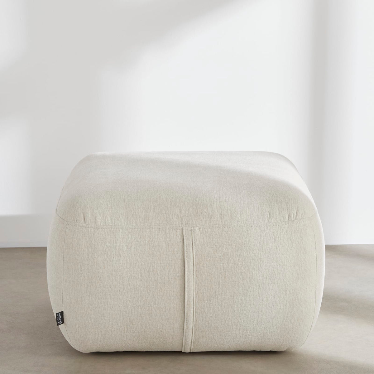 Pouf Modulable en Tissu Effet Lin Beige beige - vue 4