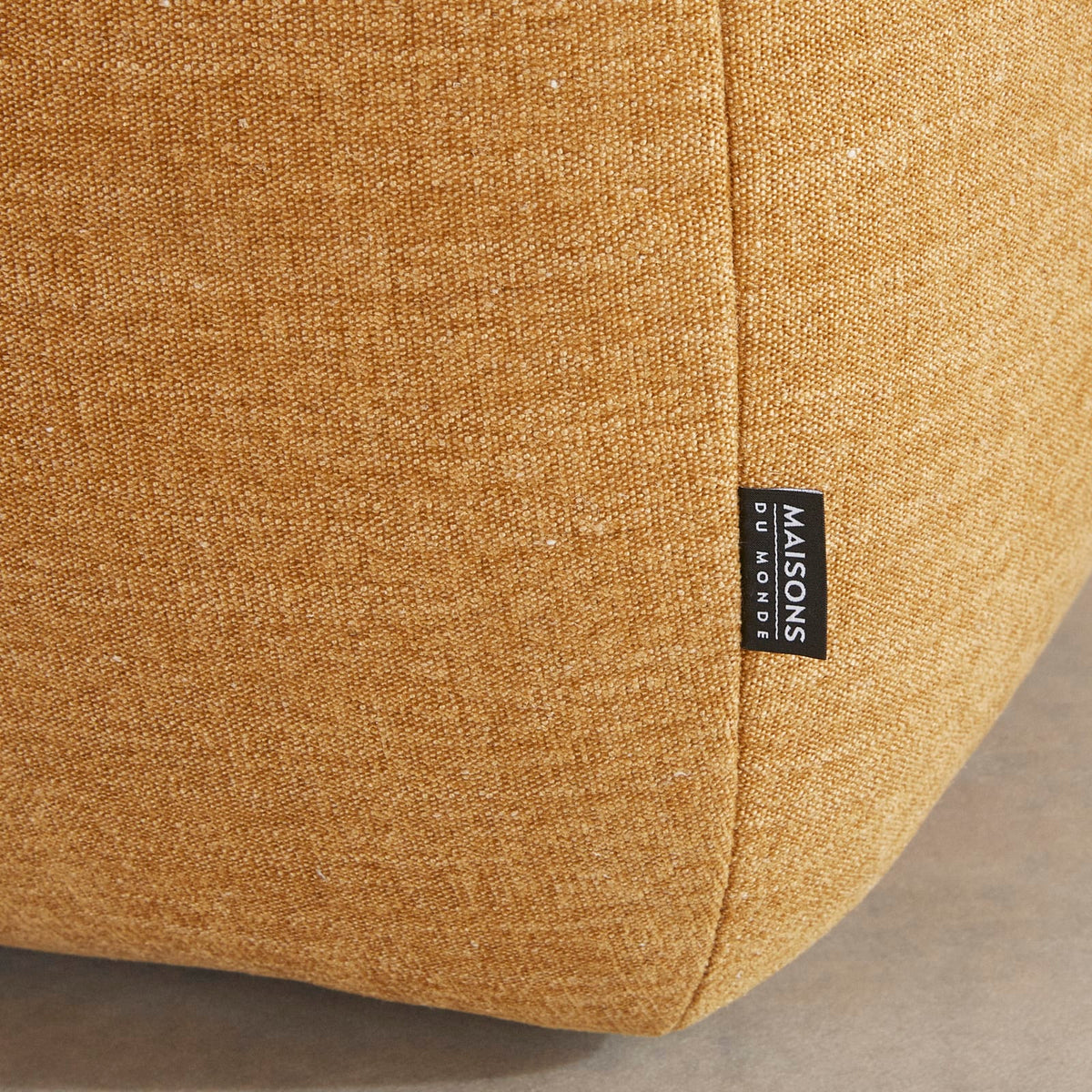 Pouf Modulable en Tissu Effet Lin Ocre ocre - vue 4