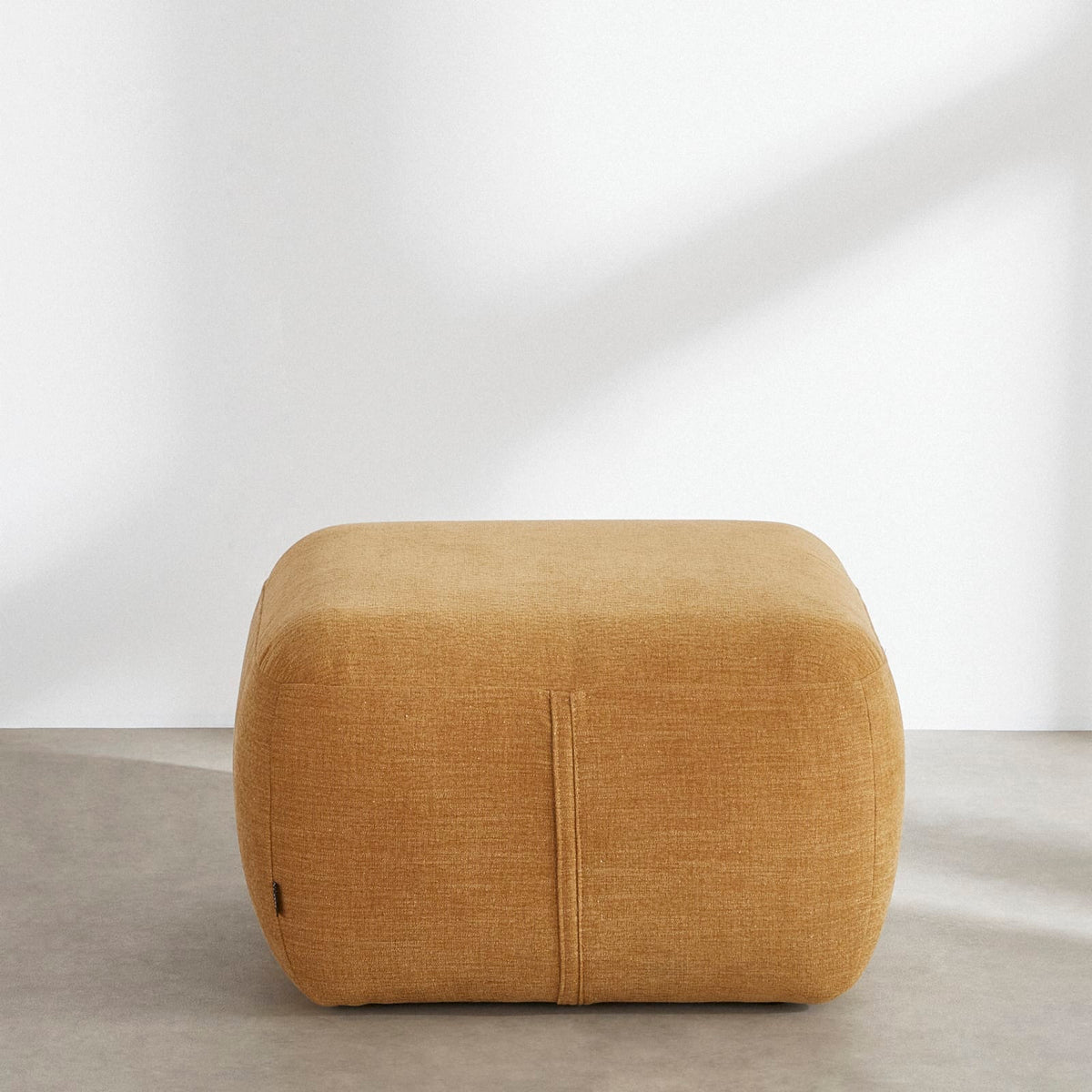 Pouf Modulable en Tissu Effet Lin Ocre ocre - vue 5