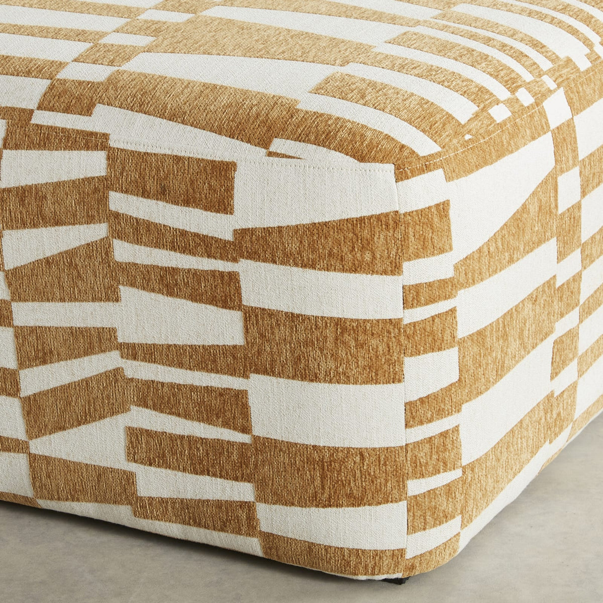 Pouf Modulable en Jacquard Écru et Ocre écru et ocre - vue 3