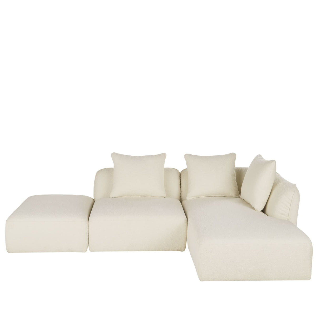 Pouf Modulable en Bouclette Écrue écru - vue 4