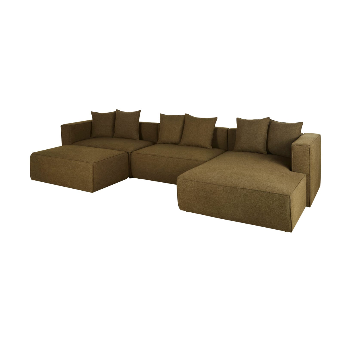 Pouf Modulable Tissu Vert Kaki vert kaki - vue 4