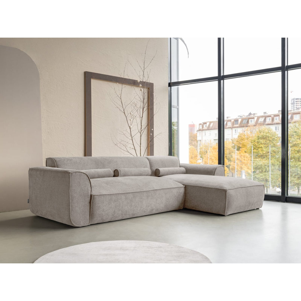 Canapé d'Angle Modulable en Chenille Beige Foncé 4 Places beige foncé - vue 4