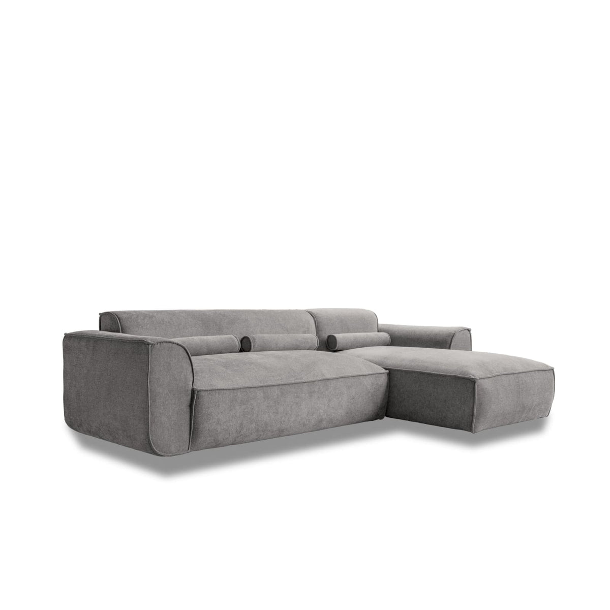 Canapé d'Angle Modulable 4 Places en Chenille Grise gris - vue 1