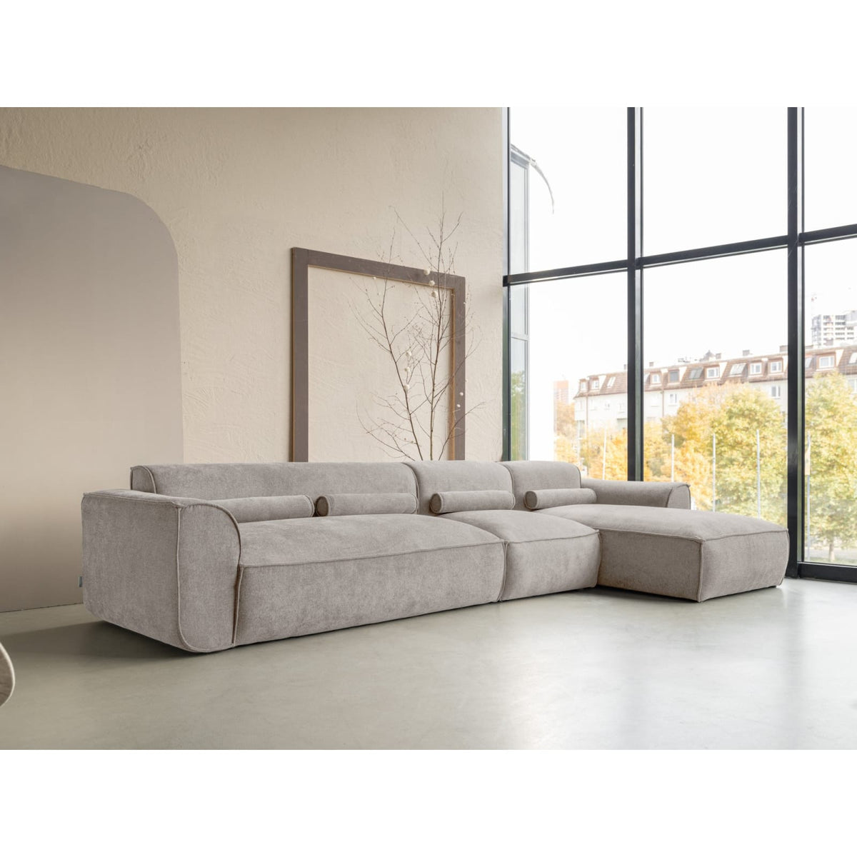 Canapé d'Angle Modulaire 6 Places en Chenille Beige Foncé beige foncé - vue 4
