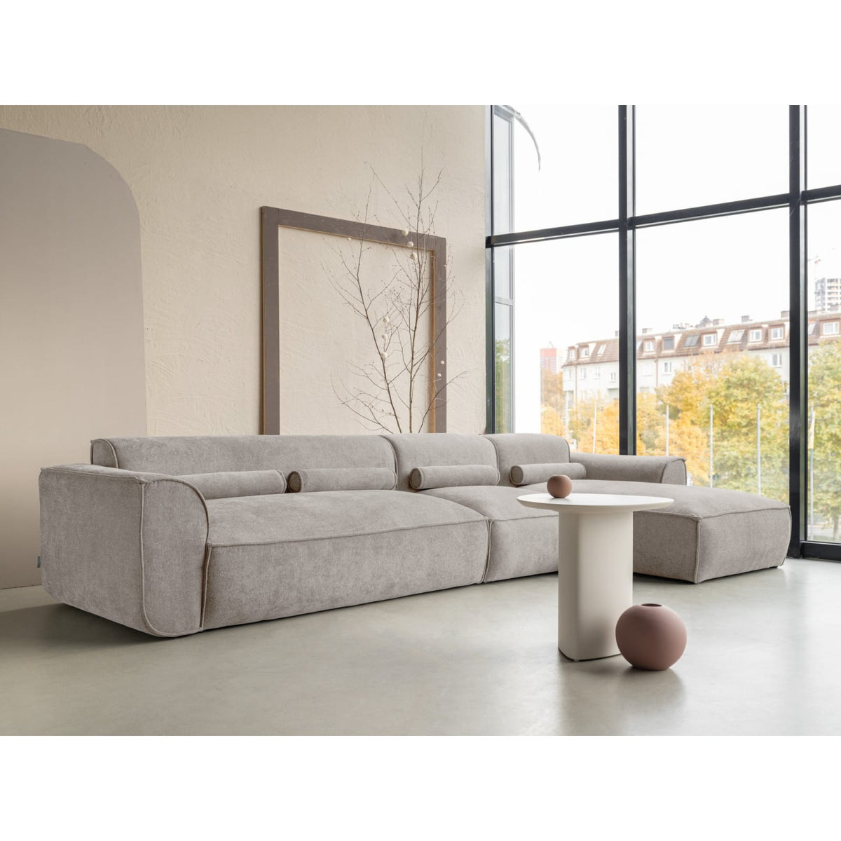 Canapé d'Angle Modulaire 6 Places en Chenille Beige Foncé beige foncé - vue 3