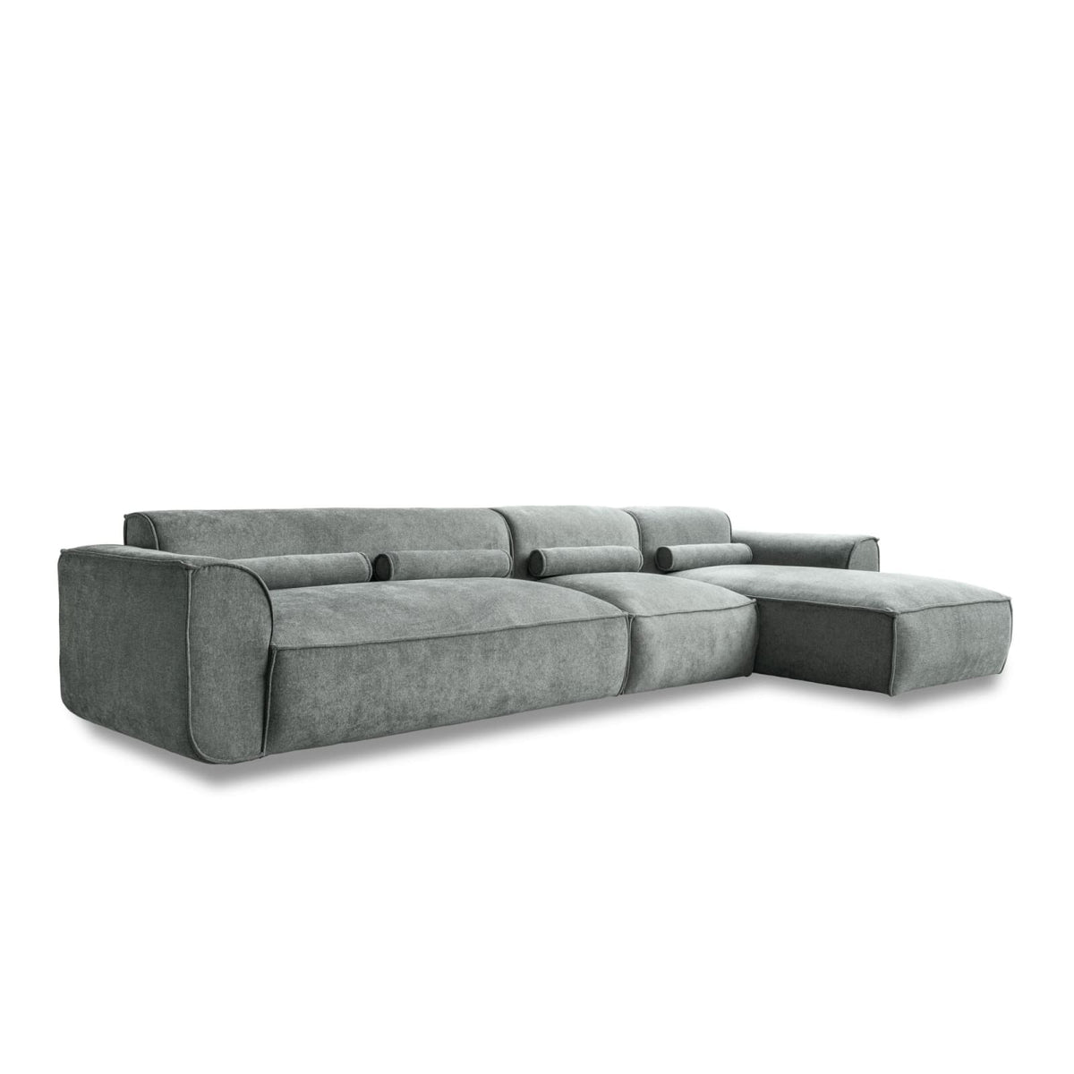 Canapé d'Angle Modulable en Chenille Vert Olive 6 Places vert olive - vue 1