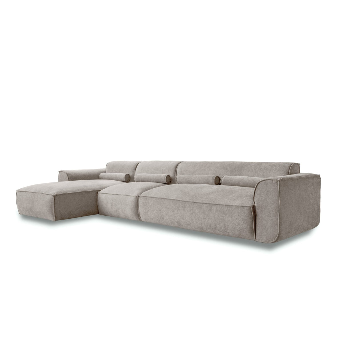 Canapé d'Angle Modulaire 6 Places Gauche en Chenille Beige Foncé beige foncé - vue 1