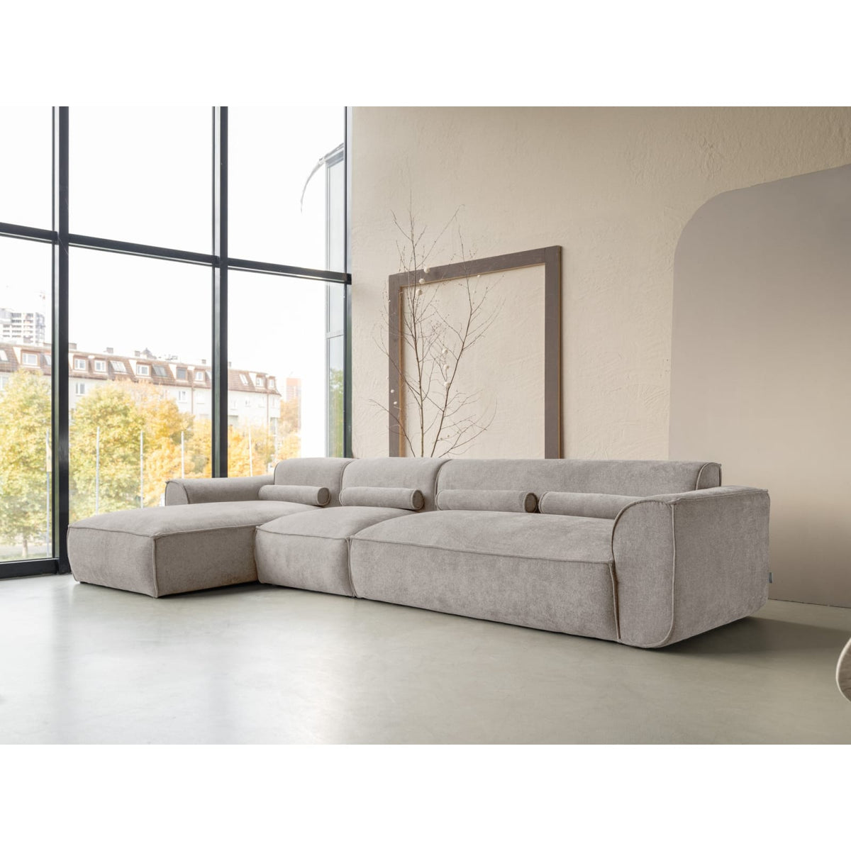 Canapé d'Angle Modulaire 6 Places Gauche en Chenille Beige Foncé beige foncé - vue 4