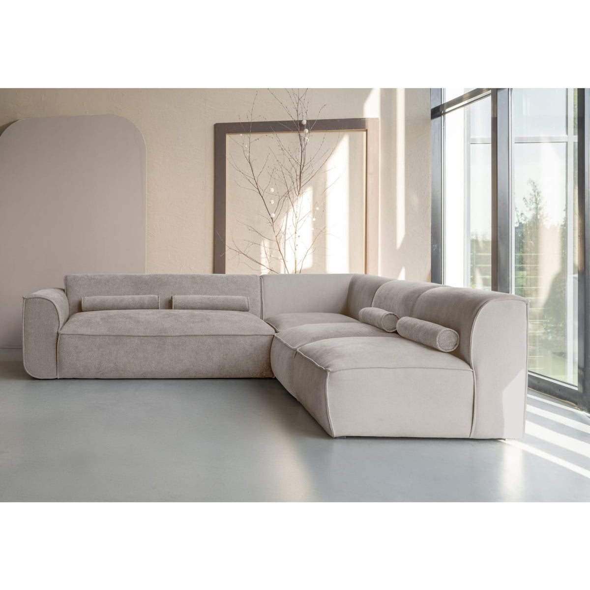 Canapé d'Angle Modulable en Chenille Beige Foncé 7 Places beige foncé - vue 4