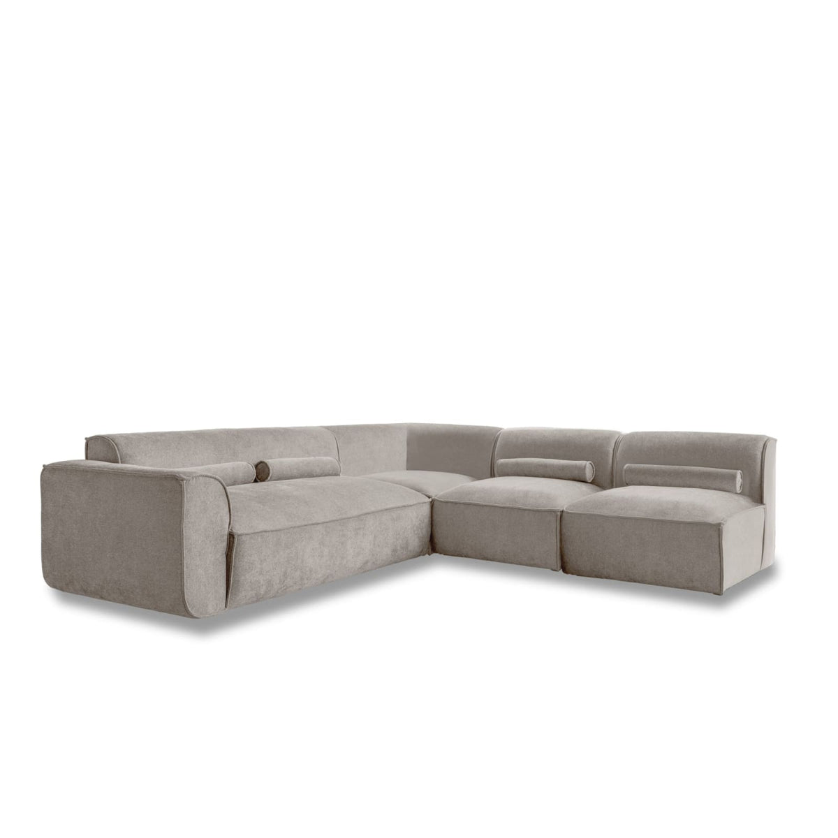 Canapé d'Angle Modulable en Chenille Beige Foncé 7 Places beige foncé - vue 1