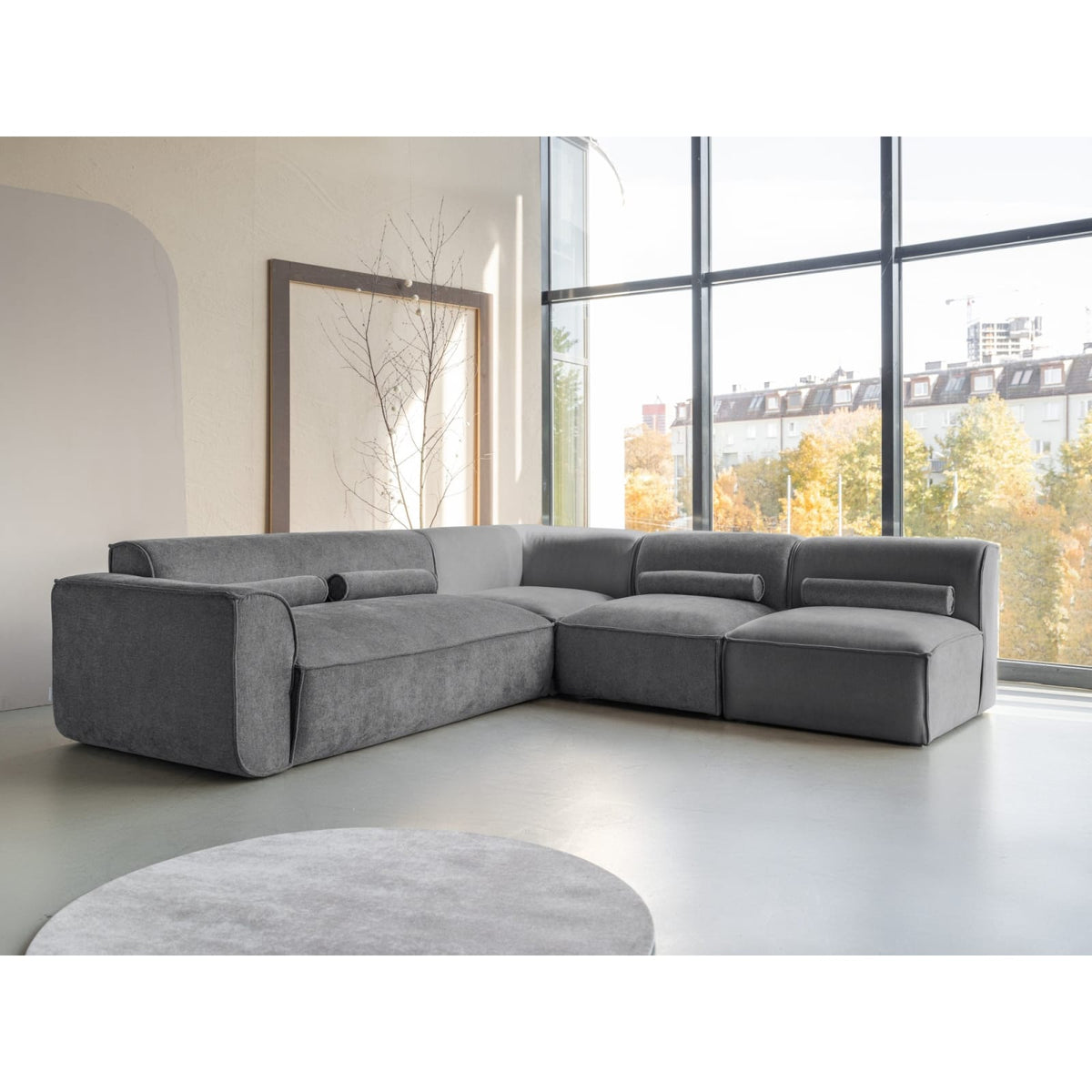 Canapé d'Angle Modulable en Chenille Gris Foncé gris foncé - vue 5
