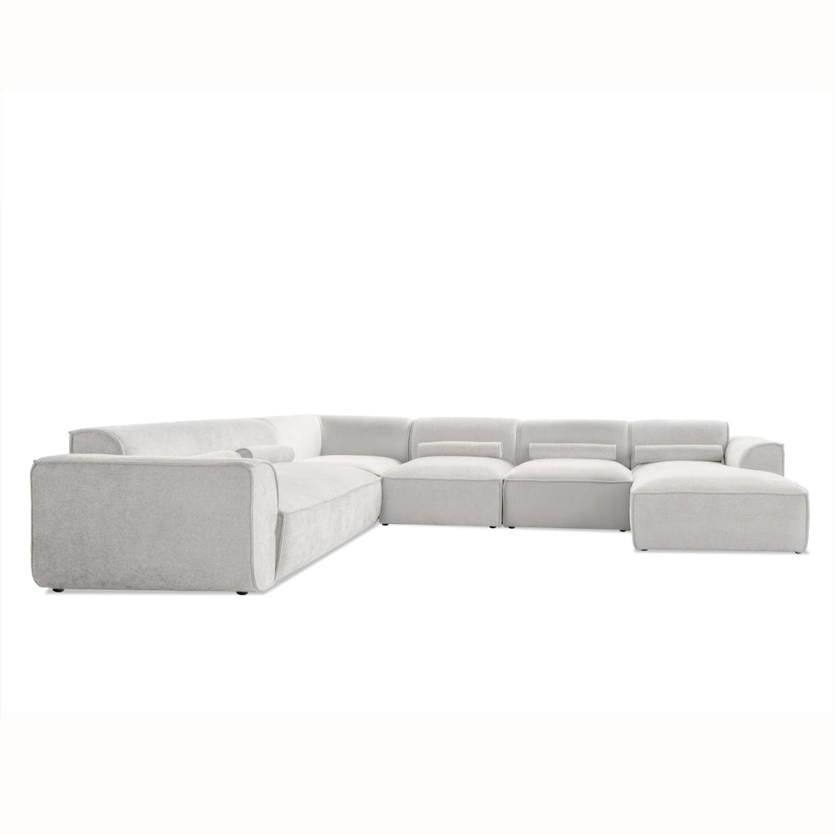 Canapé d'Angle Modulable en U 8 Places en Chenille Beige beige - vue 1
