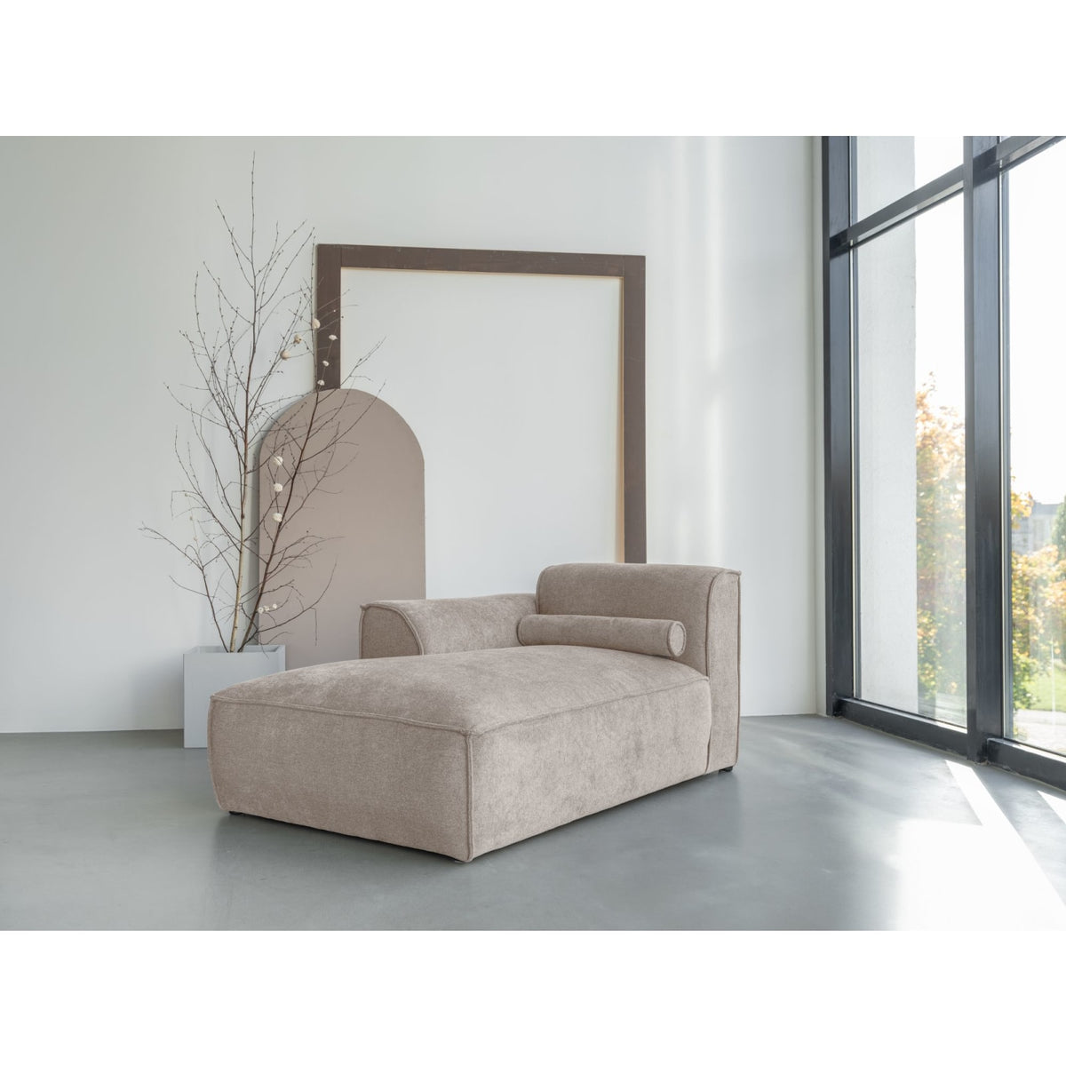 Méridienne Modulable en Chenille Beige Foncé beige foncé - vue 4